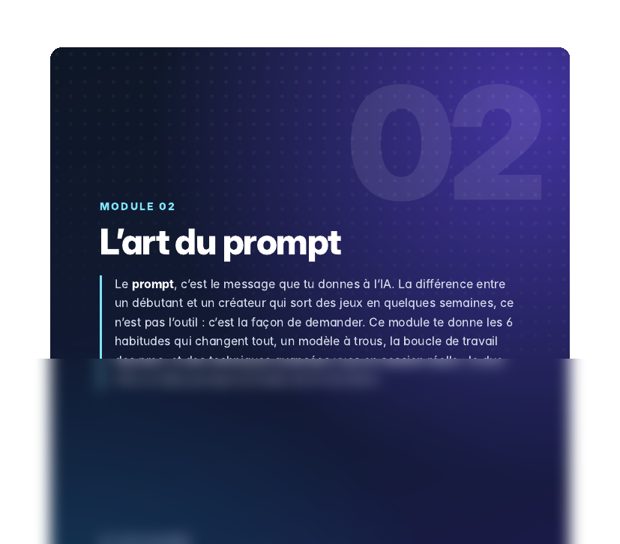 Page d'ouverture du module 2